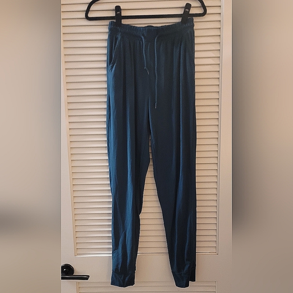 Dark Teal Casual Jogger Sweatpants With Drawstring & Pockets
